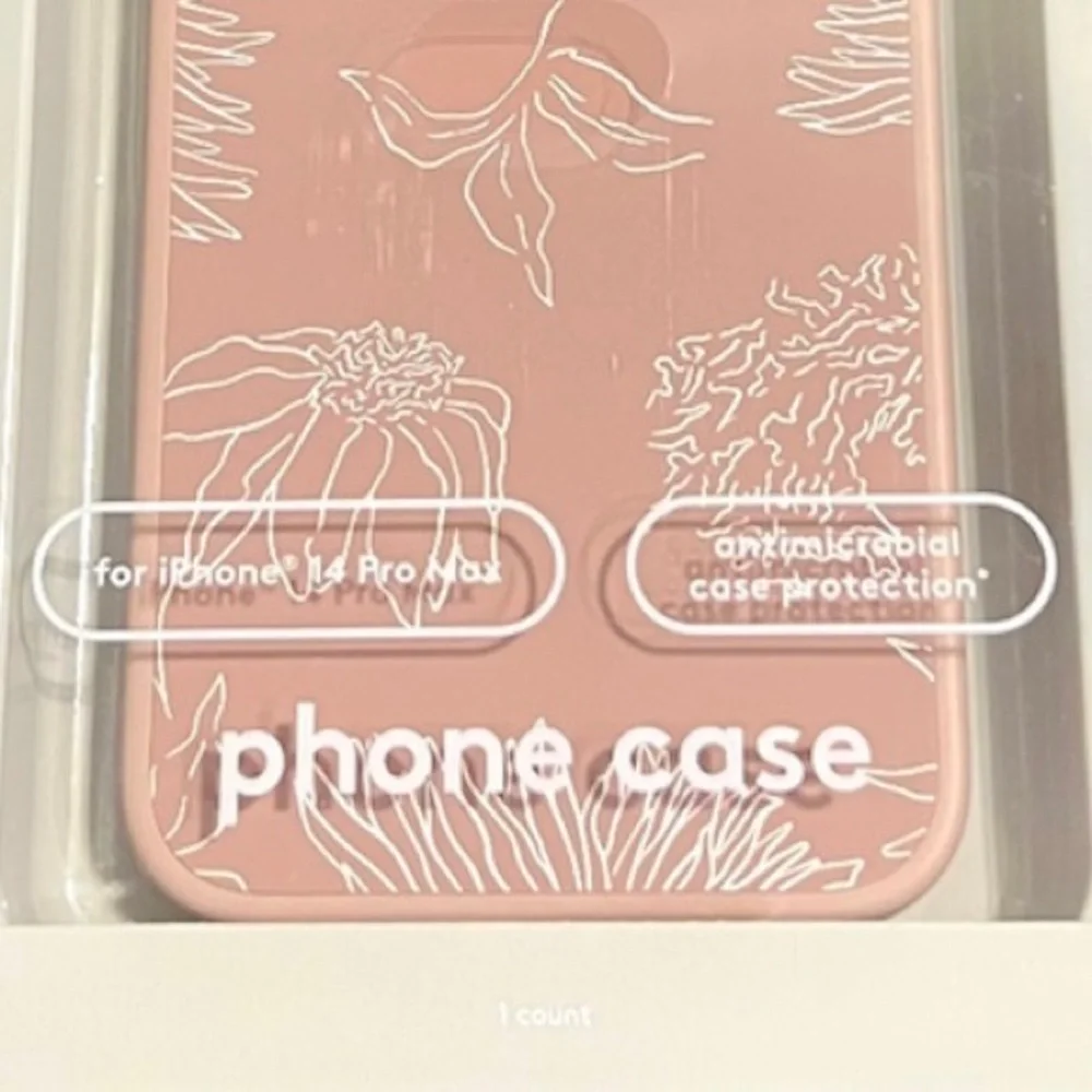 Heyday Blush Pink & Silver Metallic Floral iPhone 12ProMax Antimicrobial Case